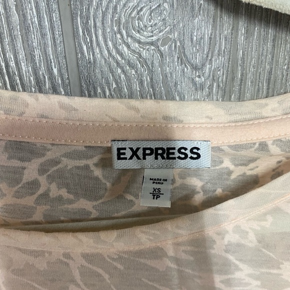 SOLD Sheer Pink Express Burn Out Long Sleeve Top Size XS - Picture 4 of 4